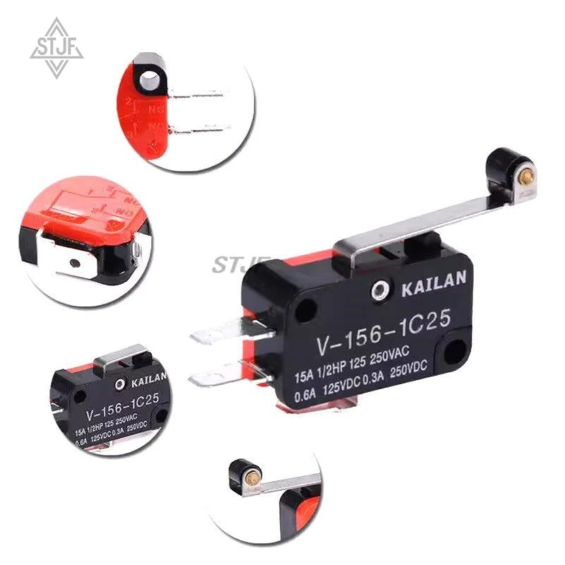 1PCS V-156-1C25 15A The micro switch, Push Button SPDT Momentary Snap Action Limit switch, travel switch
