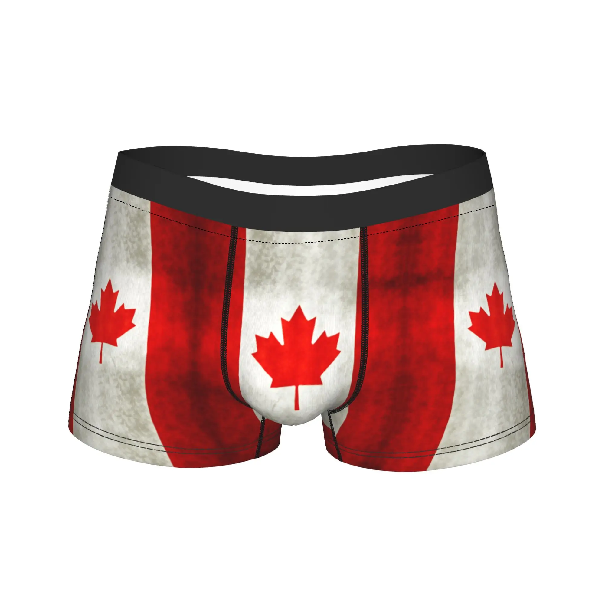 Canada Flag with Maple Leaf Shorts Briefs  Underwear Hot Sale Man Novelty Boxershorts Print Plus Size Underpants