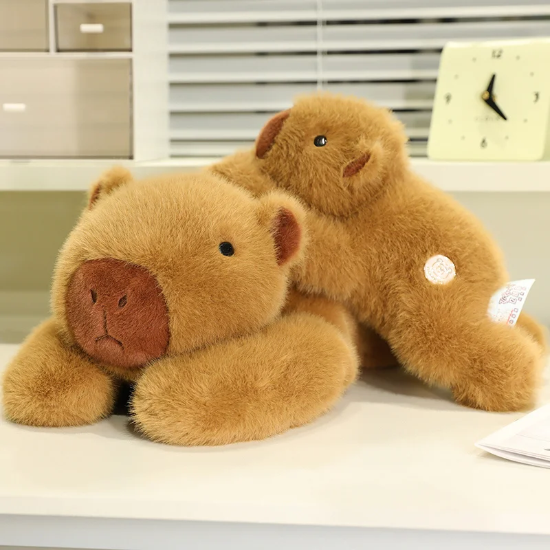 30-60cm dos desenhos animados deitado capivara pelúcia longo travesseiro kawaii fofo animais macios dormir boneca almofada bonito macio crianças brinquedos