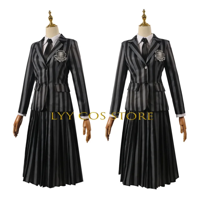 Sinclair Enid Cosplay Anime Costume School Uniform Wednesday Jacket Skirt Suit Wig Set Halloween Party Outfit for Women Girl