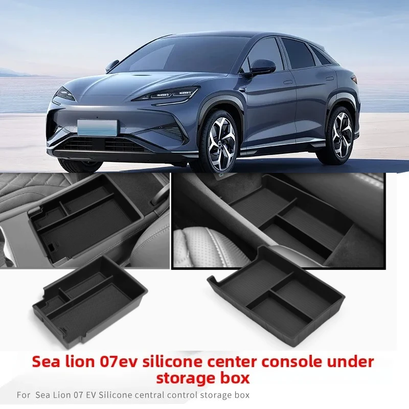 For BYD Sealion 7 2024 2025 Armrest Storage Box Cup Holder Central Control Storage Sundries Box Car Interior Accessories