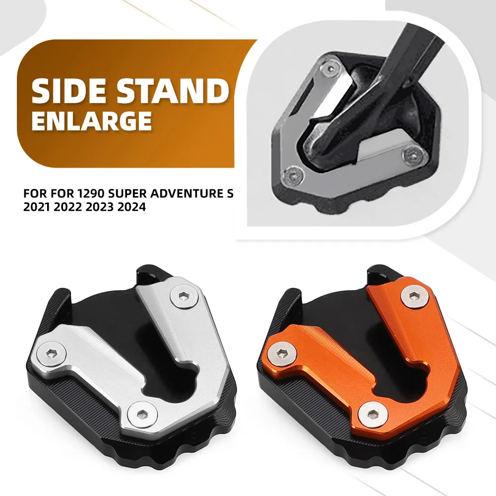 

FOR 1290 Super Adventure S 2021 2022 2023 2024 CNC Kickstand Foot Side Stand Extension Support Plate Pad 1290Super Adventure S