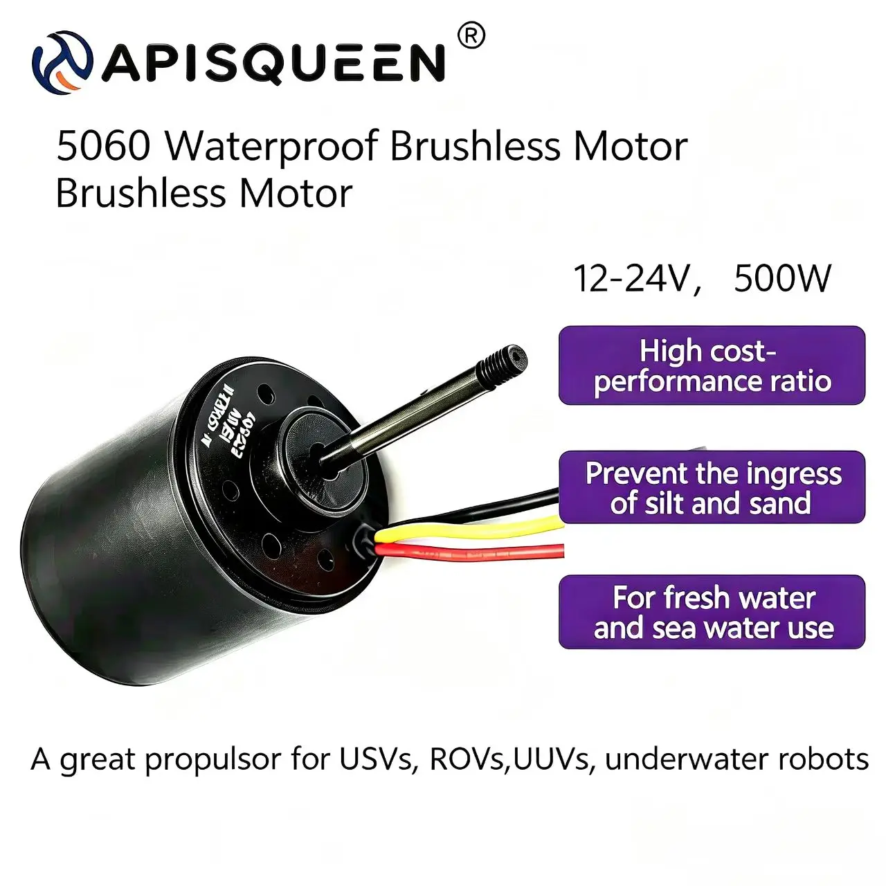 5060 Inner Runner Brushless DC Motor for Underwater Robots Drones Unmanned Surface Vehicles DIY RC Boats