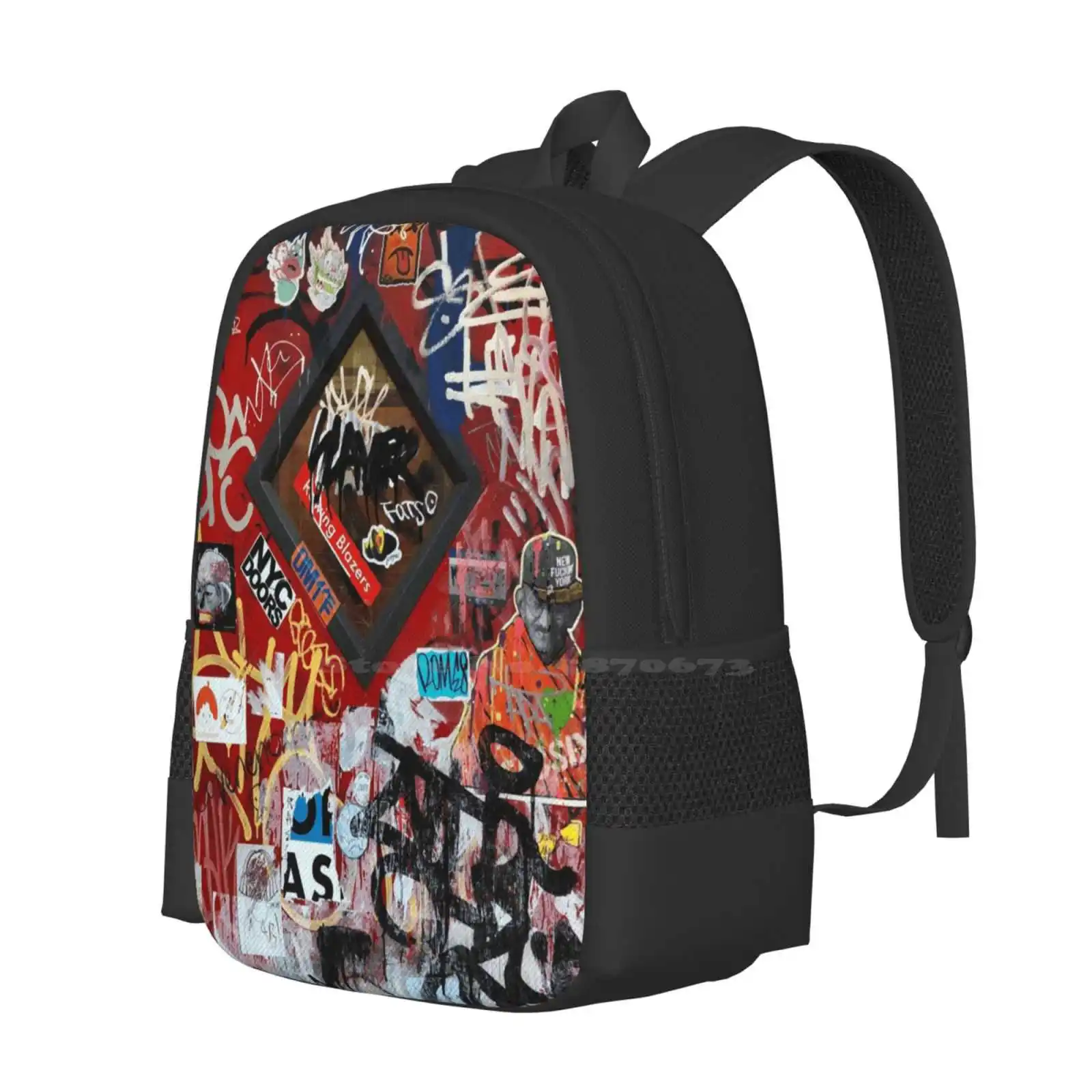 New York City Doors Graffiti Hot Sale Backpack Fashion Bags New York City Manhattan Graffiti Spray Paint Doors Mahatma Gandhi