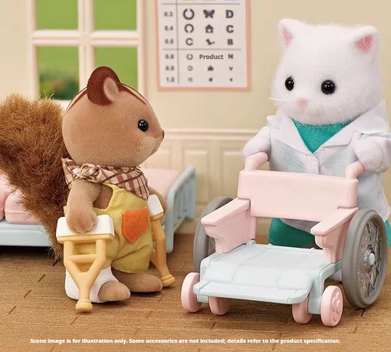 Origineel op voorraad Sylvanian Families Anime Figuur Village Doctor Starter Set Forest Family Sylvanian Family Decor Kerstcadeau