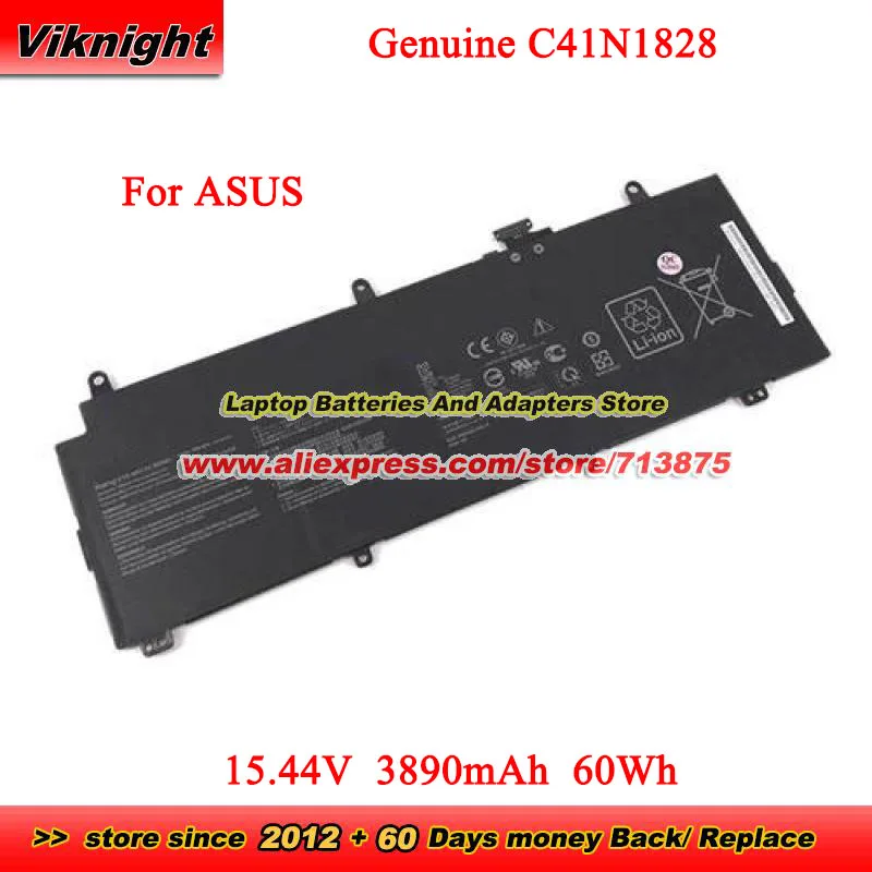 Genuine C41N1828 Battery 4ICP4/72/77 15.44V 60Wh for ASUS ROG Zephyrus S GX531GW GX531GS GX531GV GX531GX GX531GXR GX531GV-ES003T