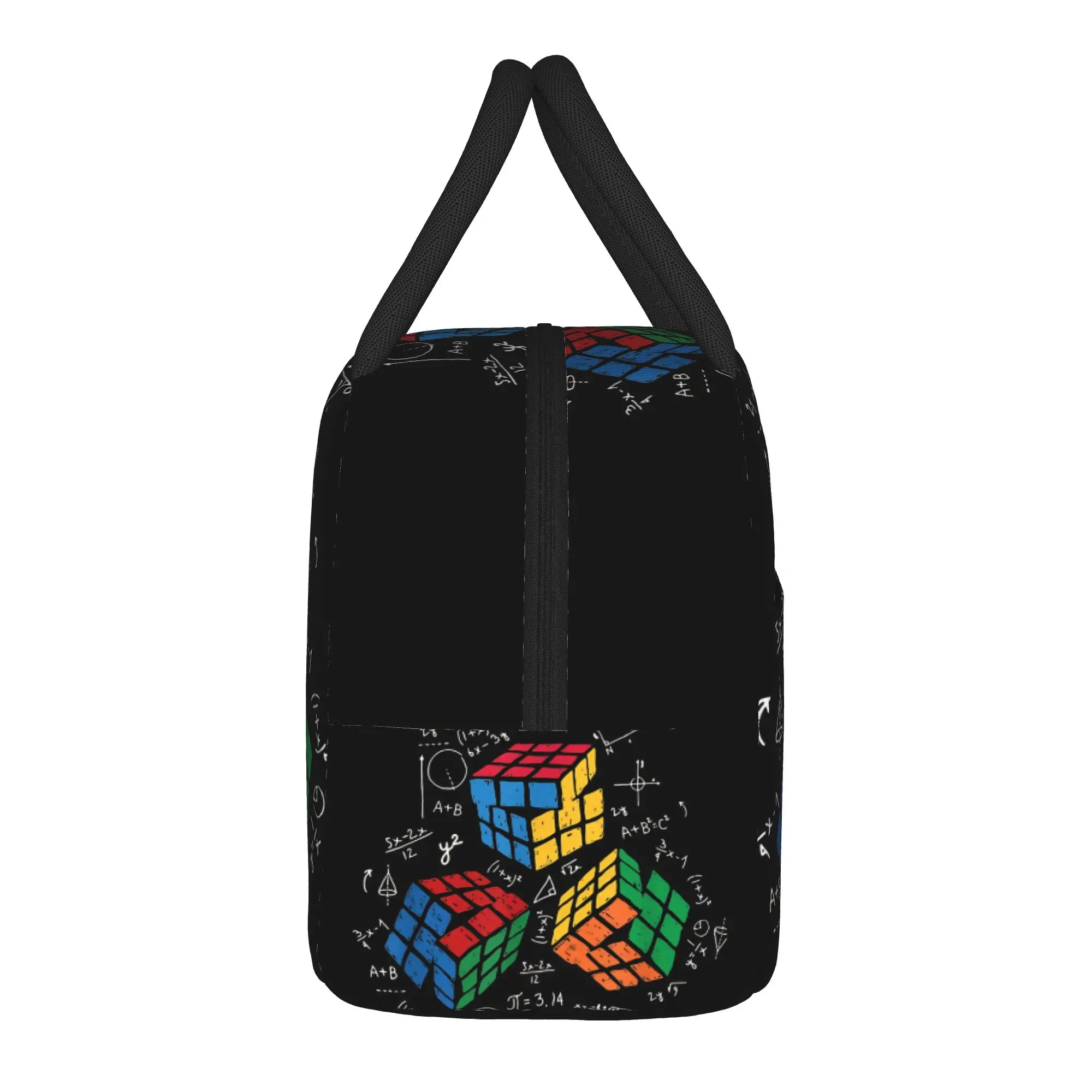 Math Rubik Rubix Rubics Player Cube Math Lovers Lunch Bag Lunch Box Women Travel Cooler Bag Retro Oxford Thermal Lunch Bags