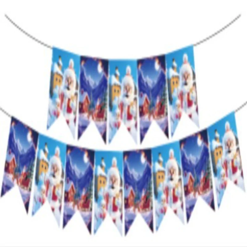 

Christmas, colorful pennants, bar scene atmosphere decoration, background wall arrangement