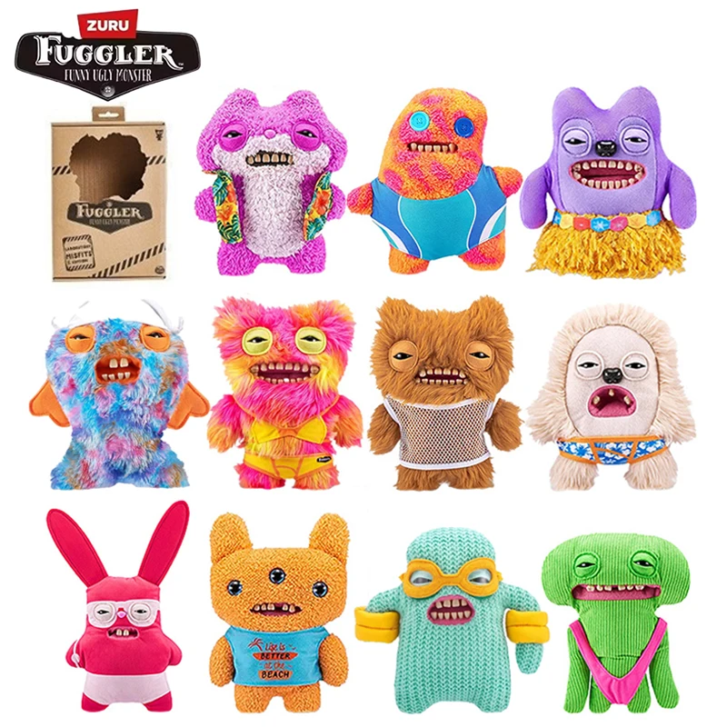

Fuggler Vacay Vibes Series Doll Resort Holiday Collection Teeth Monster Ugly Cute Soft Plush Toys Cartoon Figures Chlidren Gifts