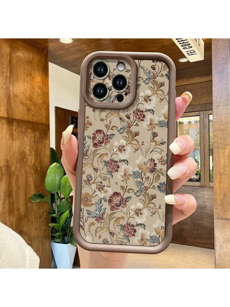 Vintage Floral Pattern Phone Case For Xiaomi Poco F7 Pro 5G Cases Poco X7 X6 X5 X3 F5 F6 M6 Pro Shockproof Silicone Bumper Cover