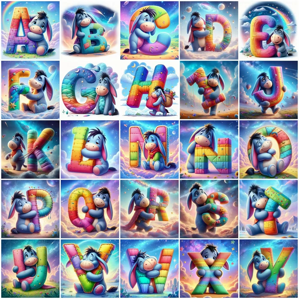 لوحة زيتية رقمية بالأرقام، طلاء كرتوني مكون من 26 حرفًا مع أرقام لديكور المنزل، هدية مثالية لفن الحائط