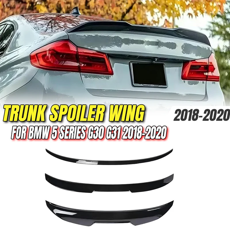 

For BMW 5 Series G30 2018-2020 Rear Trunk Spoiler M5 Style Carbon Fiber/Gloss Black Lip Wing PSM Auto Body Kit