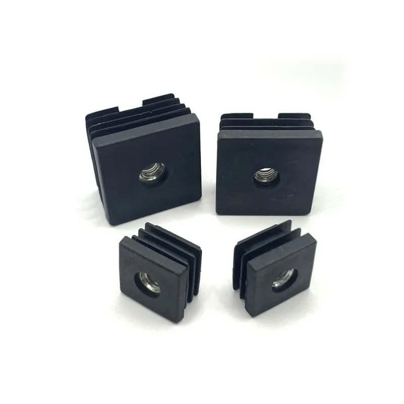 Pipe Plugs 15 16 19 20 25 30 38 40 50 Black Square Hole Plugs with Nut Hole Furniture Tube Cover Leg Blanking End Cover Caps image 4