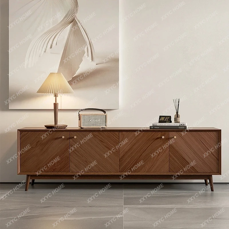 

Легкий роскошный комплект из тумбы под телевизор и журнального столика из массива дерева, современный, простой, для дома, для небольшой квартиры, с функцией хранения.