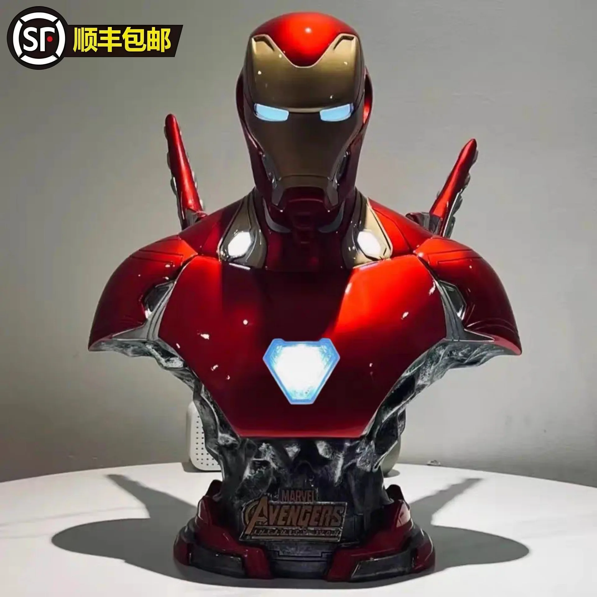 Figura de Resina GK de Iron Man Mark 50 de los Vengadores, Adorno de Escritorio y Regalo para el Escritorio del Ordenador