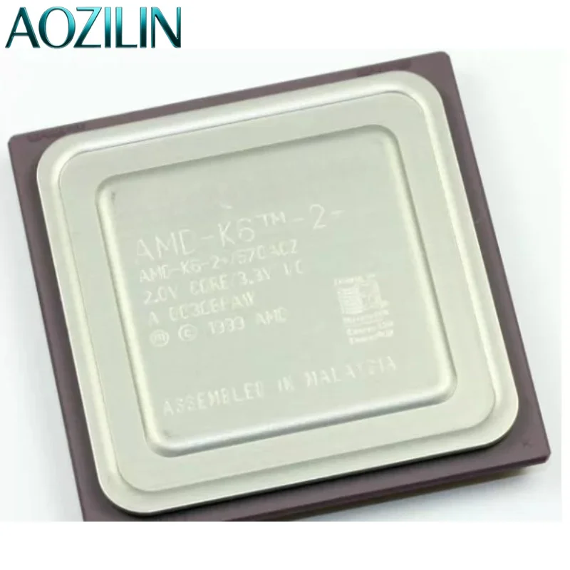 AOZILIN K6-2+/570ACZ 570MHz Max Frequency Vintage x86 Mobile CPU 321-Pin CPGA Super7 Socket Processor
