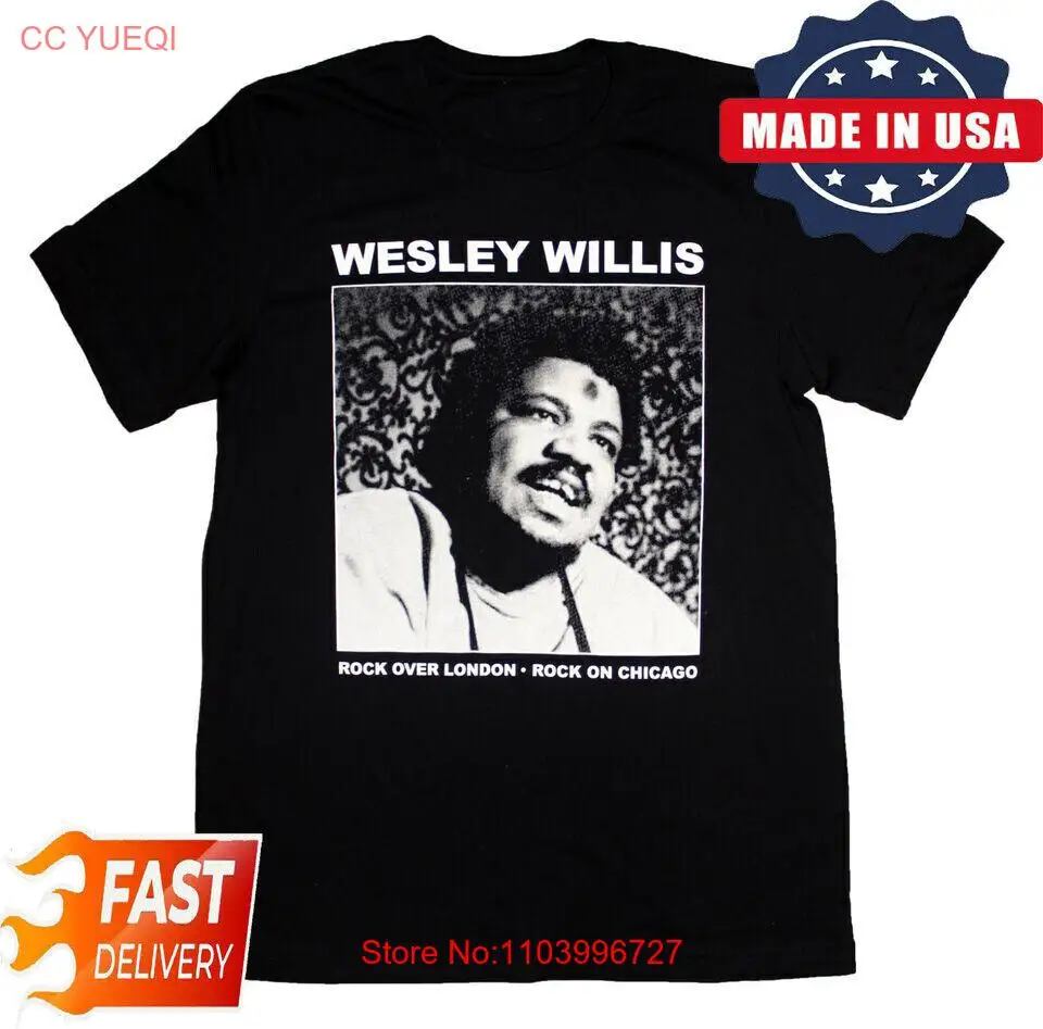 Rock On Chicago Wesley Willis Shirt Short Sleeve Black Unisex S-5XL BT106