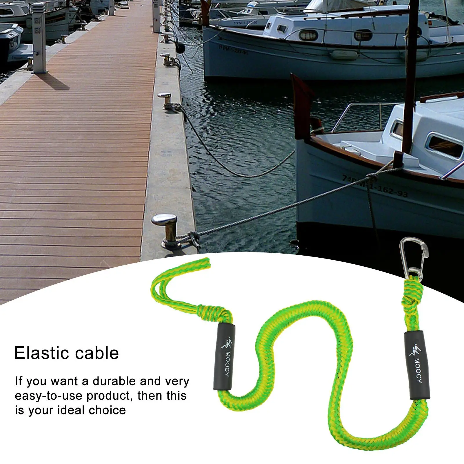 Marine Mooring Line BungeeDock Rope Adjustable Elastic Lashing Rope Boat Accessories For Power Watercraft Kayak Jet Ski