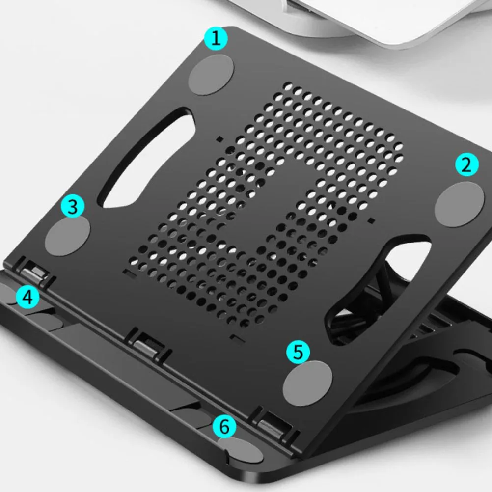 

Laptop Holder Notebook St Tablet Bracket Foldable Adjustable 8 Positions Heat Dissipation Portable Plastic Silica Gel Wide Use