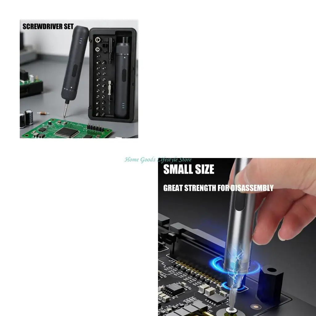 

E74E Cordless Electric Screwdriver Automatic with Drill Bit for Furniture Assembly Home Electronic Repair Lightweight