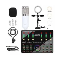 New Arrival Bm800 Set DJ10 K Song Sound Card External Recording BM800 Condenser Microphone With Desk LED Filling Light