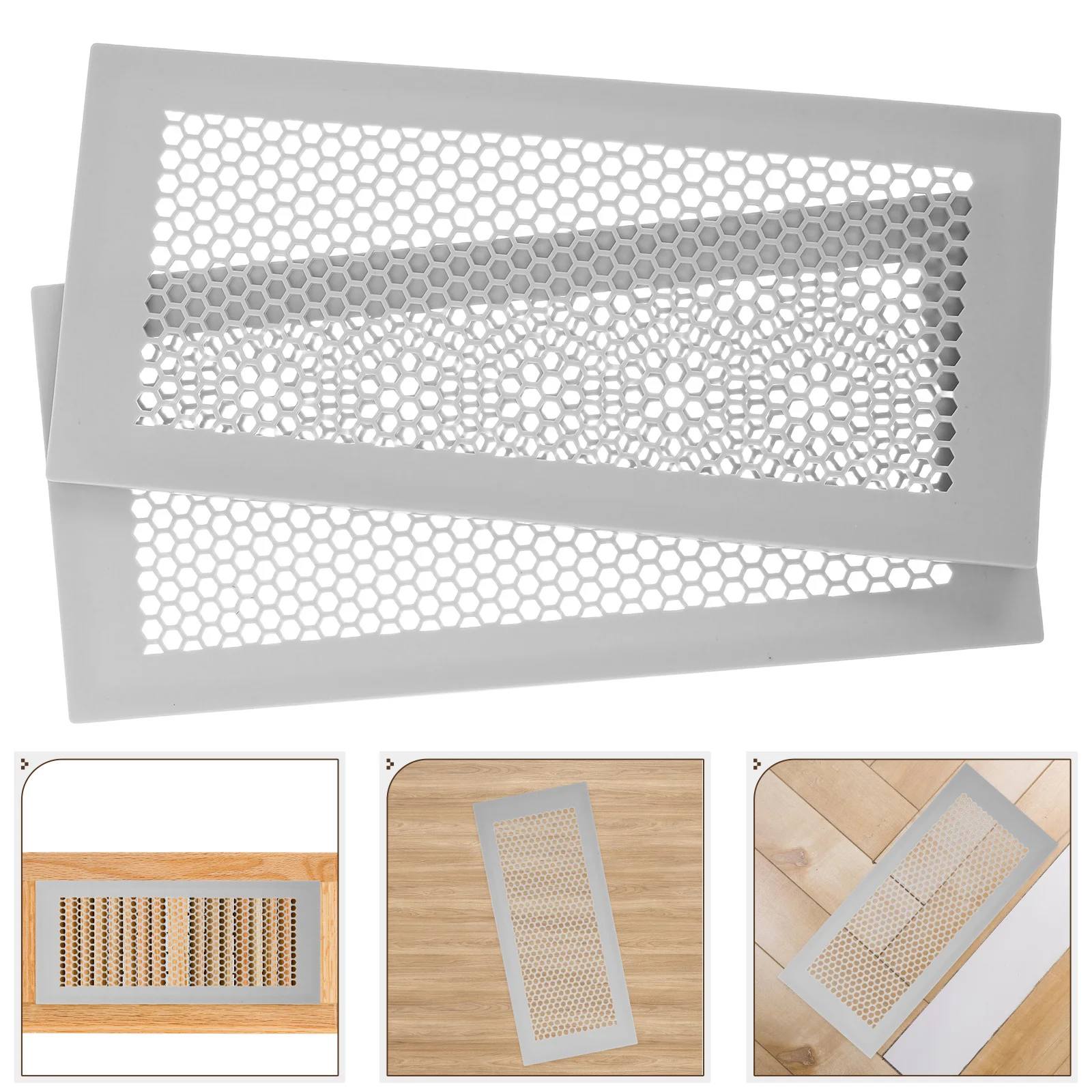 

2pcs 4X10 Floor Vent Cover Silicone Flush Mount Hvac Deflector For Ducted Heating Register Mesh Grille Airflow Screen