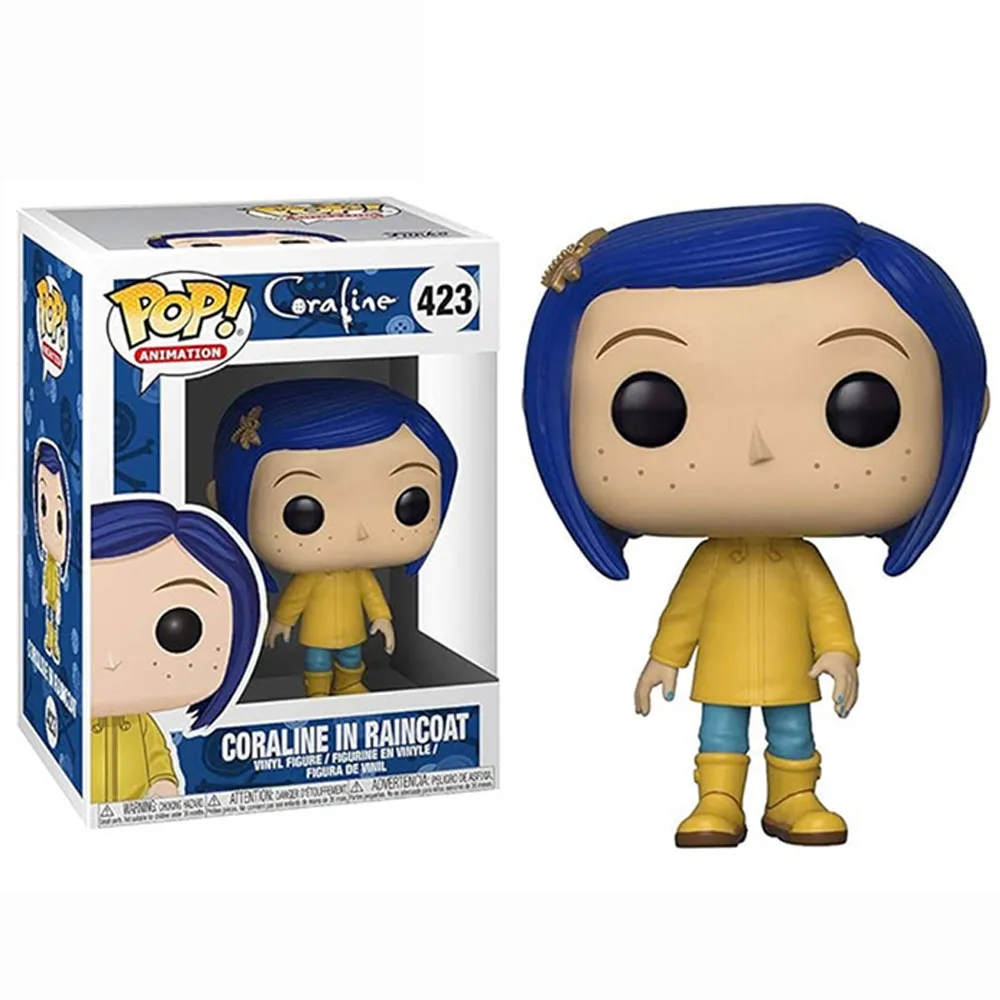 Animación Funko Pop # 423 Coraline en impermeable figuras de acción de vinilo juguetes muñecas regalos para niños