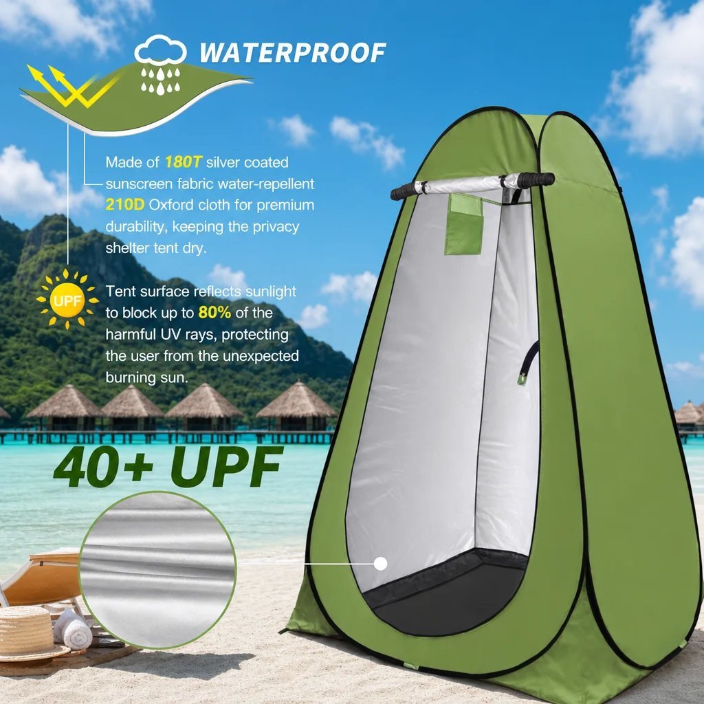 Pop Up Shower Tent Portable Privacy Tent Outdoor Camping Toilet Changing Room Waterproof Foldable Shelter With Carry Bag