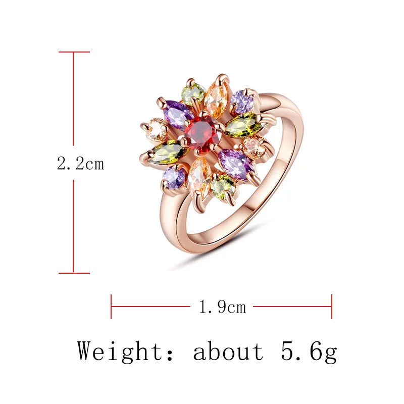 Milangirl  Finger Ring for Women with AAA Multicolor Cubic Zircon Wedding Berloque #6 7 8 9