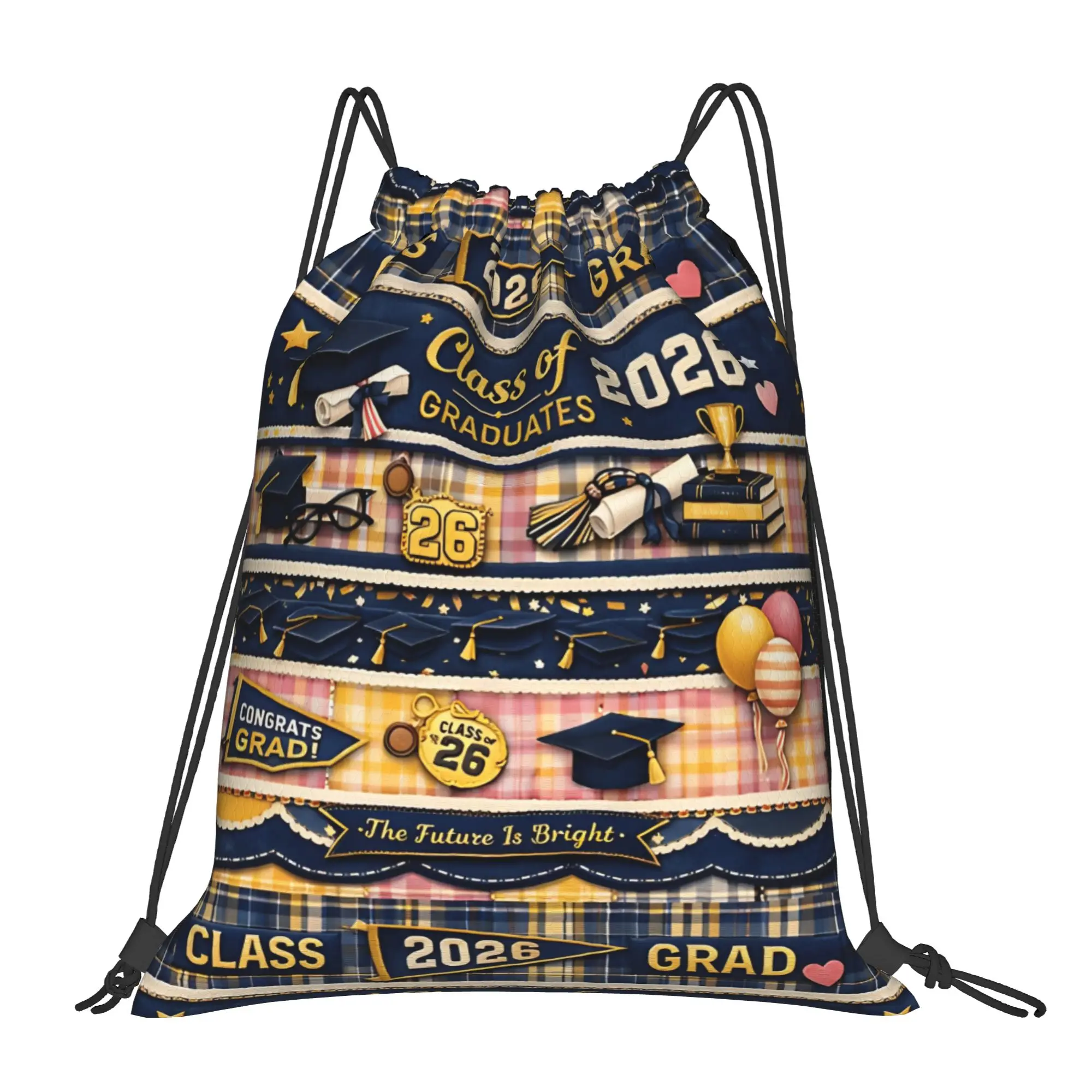 Class Of 2026 Graduation Portable Hiking Drawstring Bags Riding gym Backpack Grad Gife Storage Backpacks