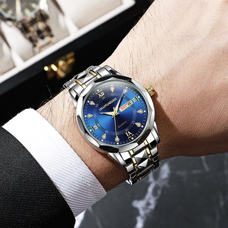 ..High-grade waterproof luminous new men's watch steel belt quartz watch live burst male wristwatch men watch