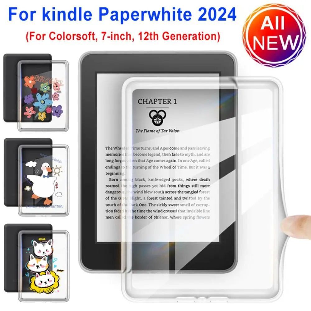 

Shockproof e-Reader Case Wear Resistant Acrylic Back Cover for Kindle Paperwhite 12th Generation 7 inch 2024 Colorsoft