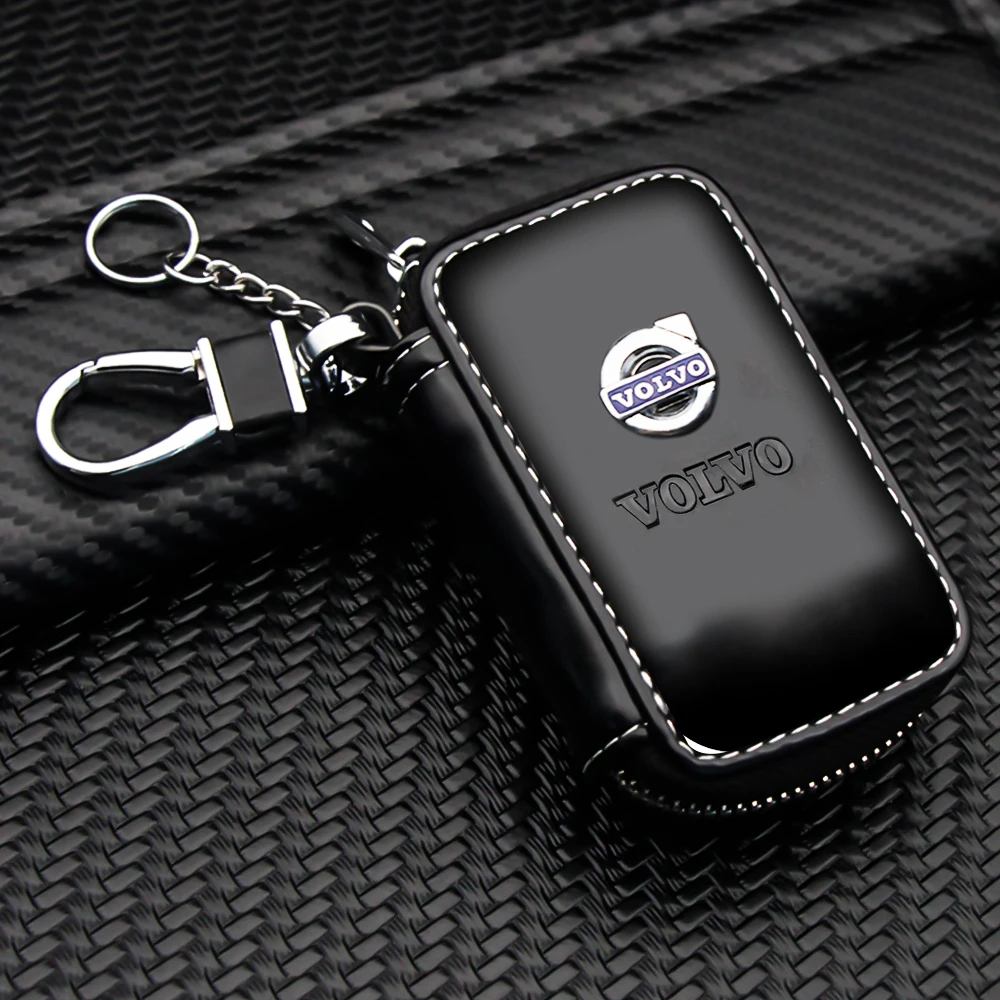 Leather Car Key Case Pouch Multifunctional Keychain Bag Organizer Key Holder For Volvo XC70 V60 XC60 XC90 V50 S60 V90 V40 S40