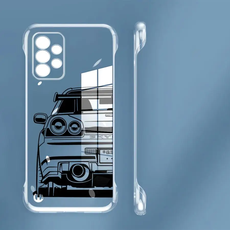 JDM Dream Car Clear Hard Phone Case for Samsung Galaxy A12 A23 A51 A14 A15 A24 A33 A34 A52 A53 A54 A55 Transparent Cover