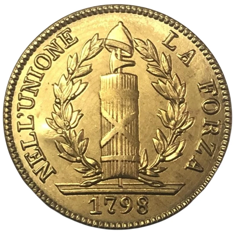 

1798 Republic of Genoa (Ligurian Republic) Italian states 48 Lire copy gold plated coin