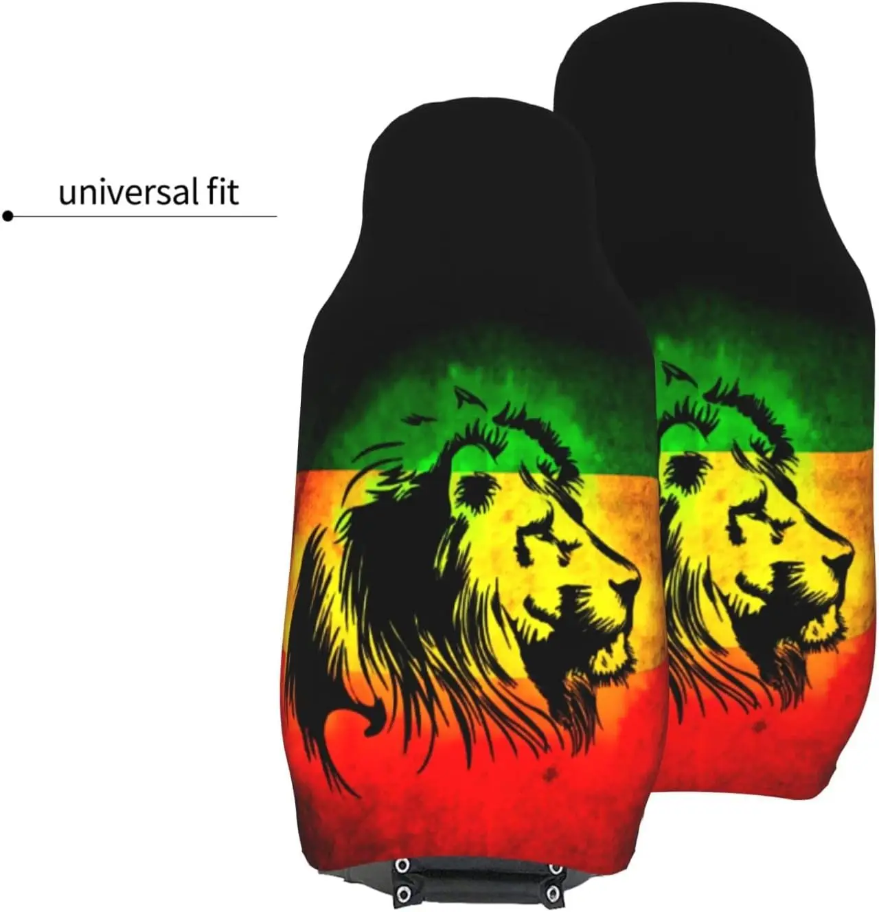 Jamaican Lion Flag Pattern Car Seat Covers 2 Pcs Front Seat Protector Cover Cushion Decor Universal Fit Most Vehicle Car SUV