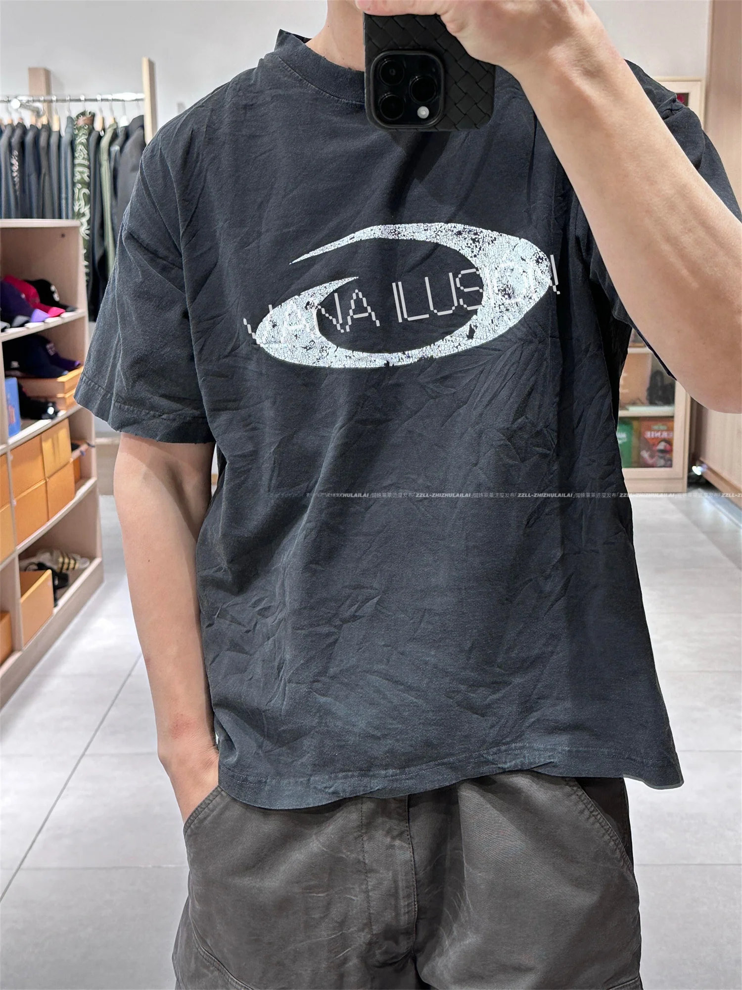 

Футболка VANA ILUSION Loop Series с круглым вырезом и принтом, короткий рукав, из хлопка, молодежная, модная, дышащая, весна 2025