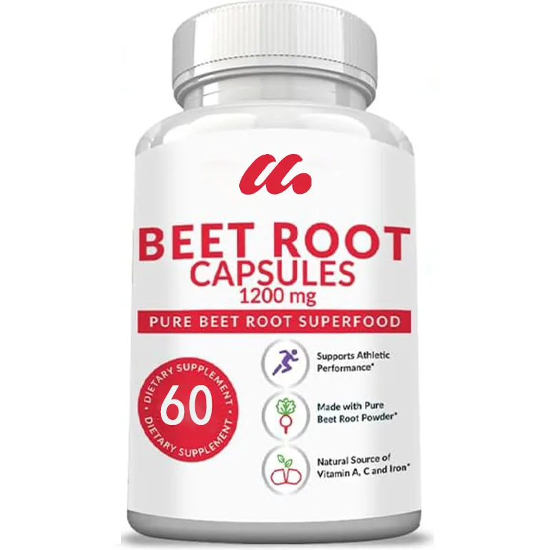 Beet root capsules - Beet root powder supports blood pressure, exercise performance, digestion, and immune system