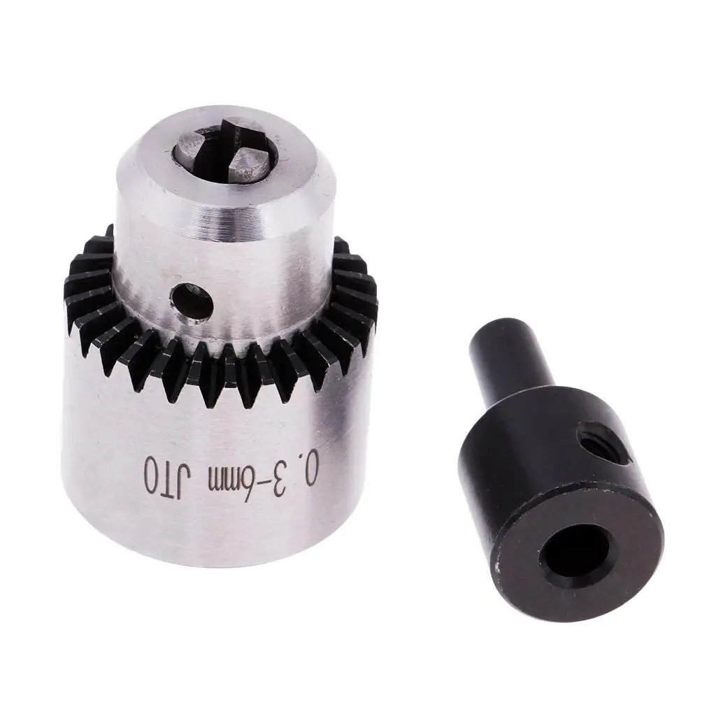 Metal Drill Chuck Set 0.3-6mm Capacity DIY Modeling Tool with Key for Electric Motor Shaft Connection
