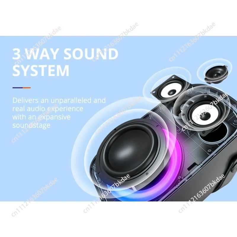 Portable Bluetooth Speaker with Bass Heavy Subwoofer for Outdoor Camping Party Sound