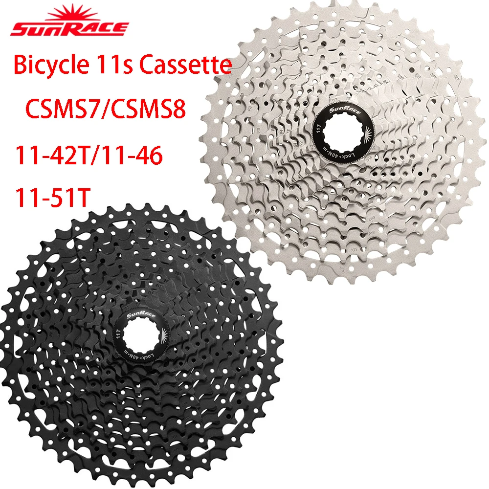 SunRace CSMS7 CSMS8  Gravel City E-bike MTB 11S Bicycle Cassette For HG-M Freehub Body  2x Steel Spiders
