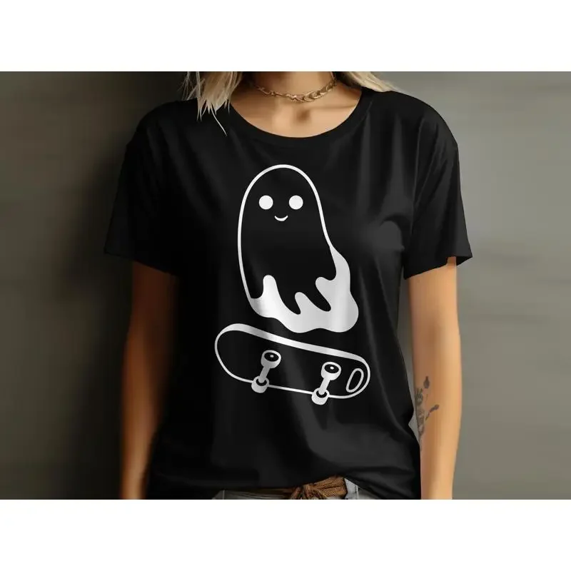 Lazy Ghost Halloween Costume Skateboarding T Shirt Skaters Trick Or Treating Skating