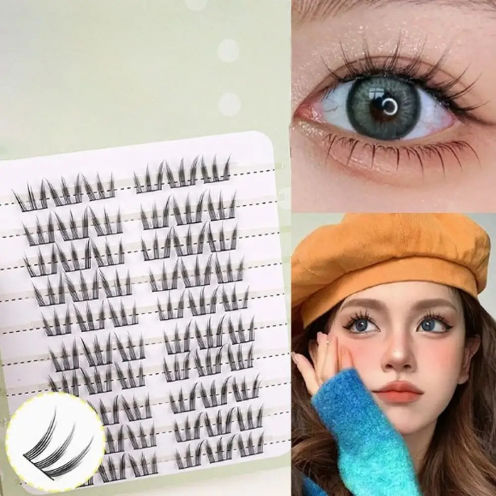 Neue DIY falsche Wimpern 10 Reihen schwarz natürliche Manga Wimpern Fuchs flauschige große gedämpfte Rollen Wimpern