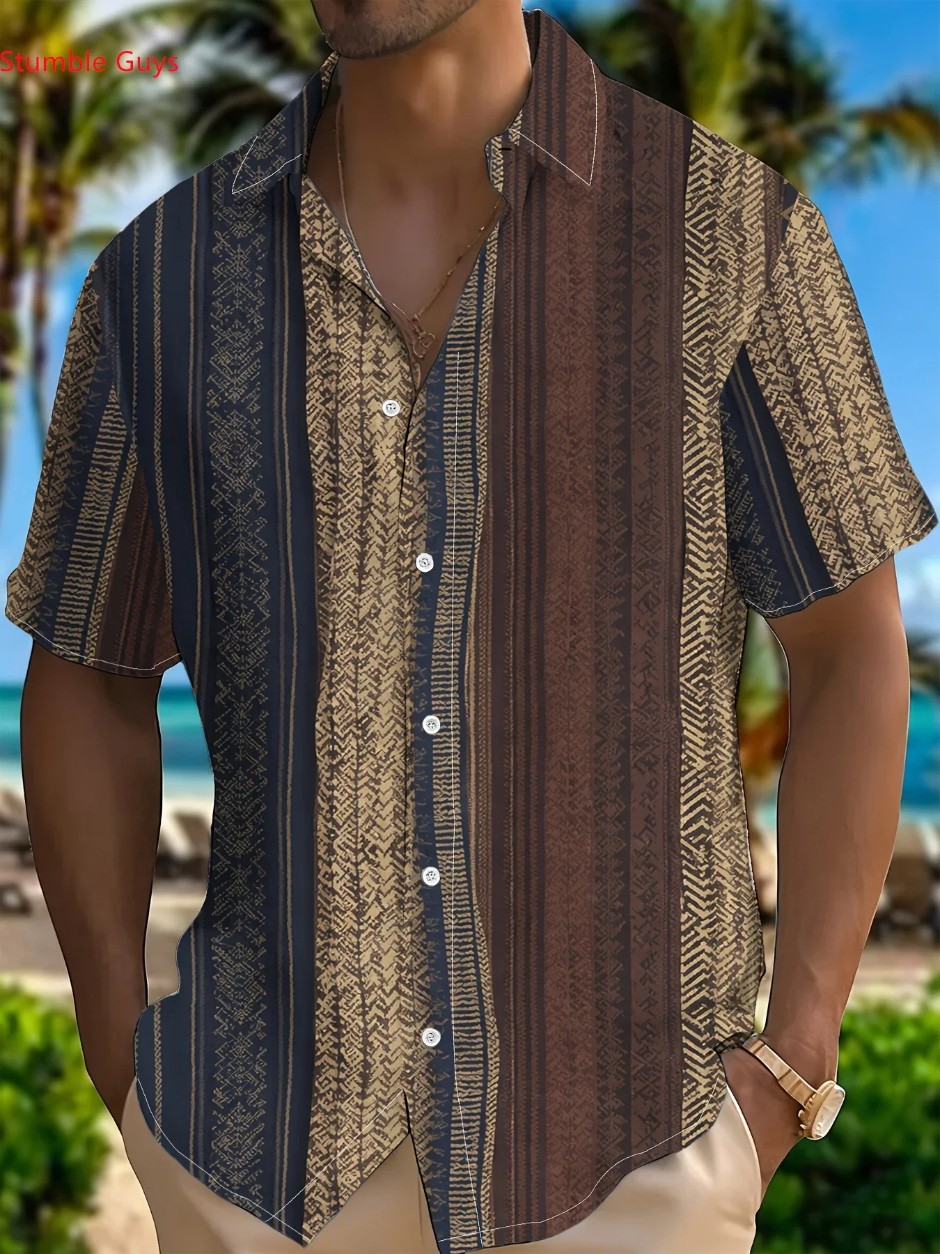 

Summer Cool Men's Hawaiian Shirt Man Short Sleeve Beach Party Print Lightweight Breathable Casual Fashion Outfits