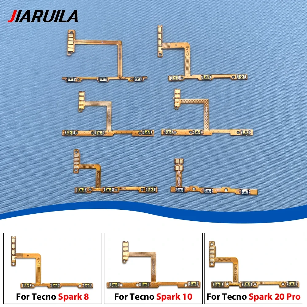 Volume Button Power Switch On Off Button Flex Cable For Tecno Spark 4/Spark 6 KE5/Spark 8/Spark 8C/Spark 10/Spark 10c