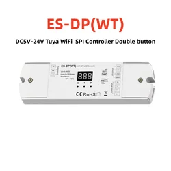 5V-24V Led Stair Light Controller ES-DP(WT)  WiFi SPI Dual Push Button Controller Dimmer Ws2812 2811 SK6812 RGB White LED Strips