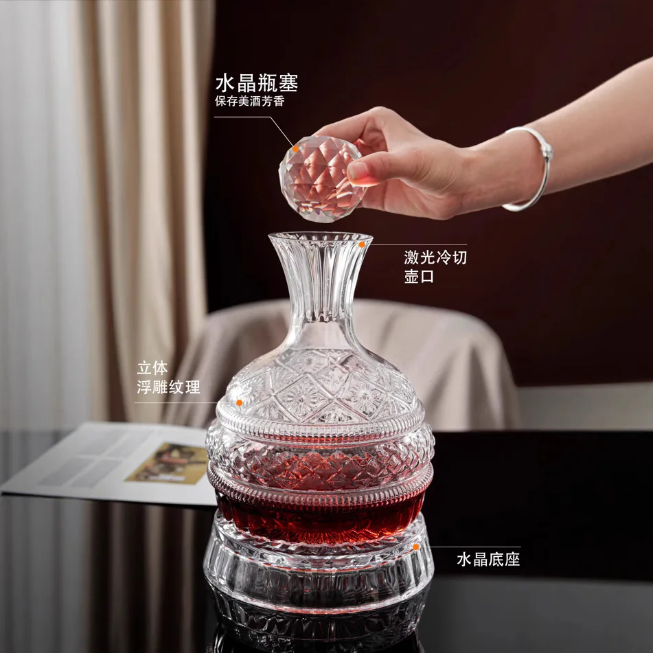 

Quick Waterfall Iceberg Wine Decanter Handmade Home Crystal Wine Pourer Carafe Thickened Wine Dispenser Pot Bar Accessories