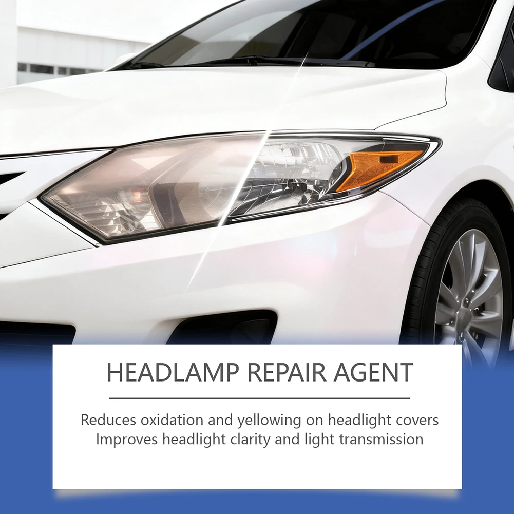 Automotive Headlight Lens Restorer Kit Instantly Restores Headlight Clarity & Brightness. Night Driving Visibility