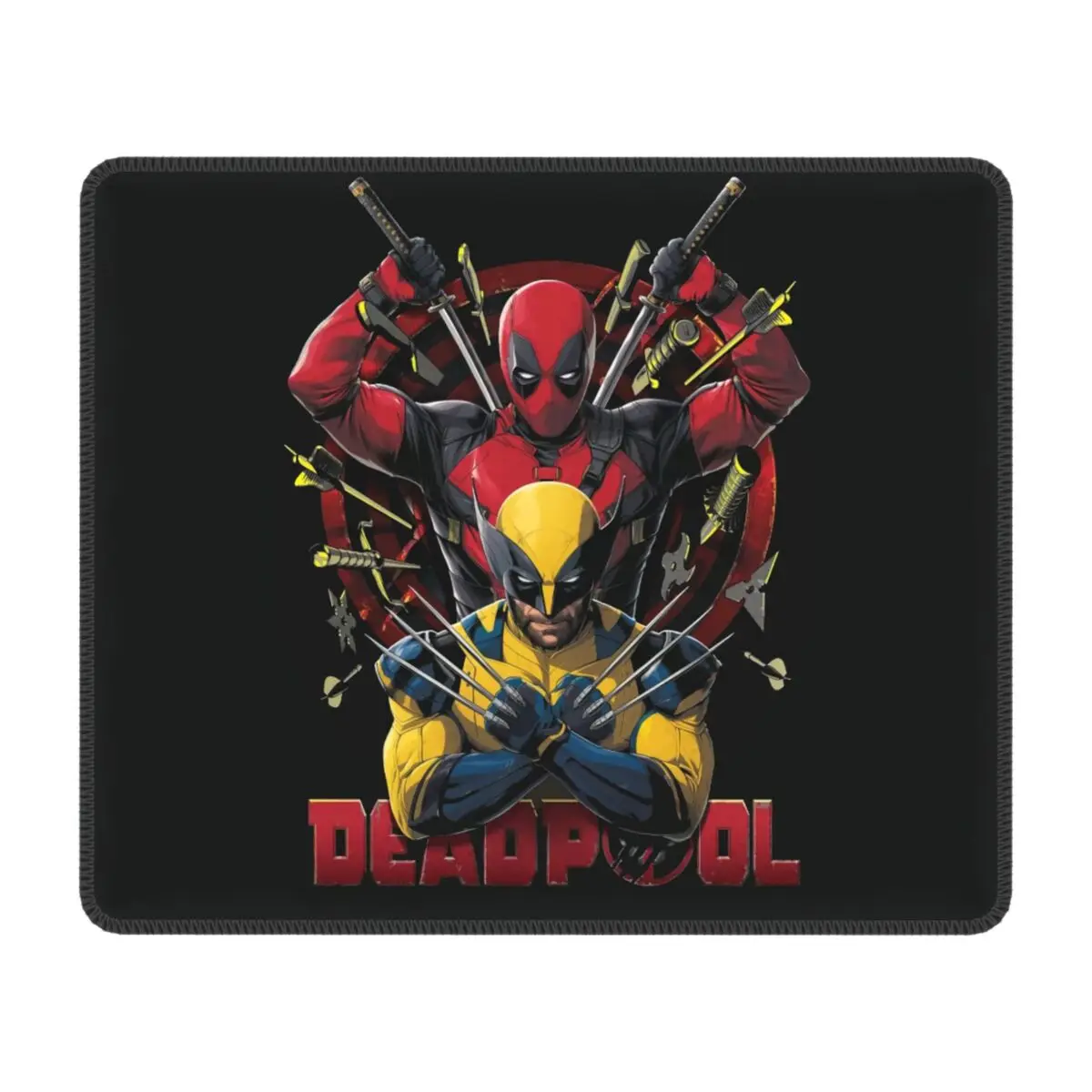 Custom Deadpool Wolverine Gamer Mouse Mat Anti-Slip Rubber Base Lockedge Mousepad Office Desktop Mouse Pad