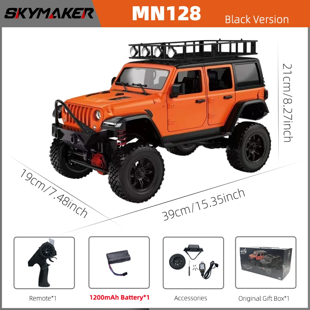 MN128 1/12 RC Car 4WD Jeep Model 2.4G Remote Control LED Light 4X4